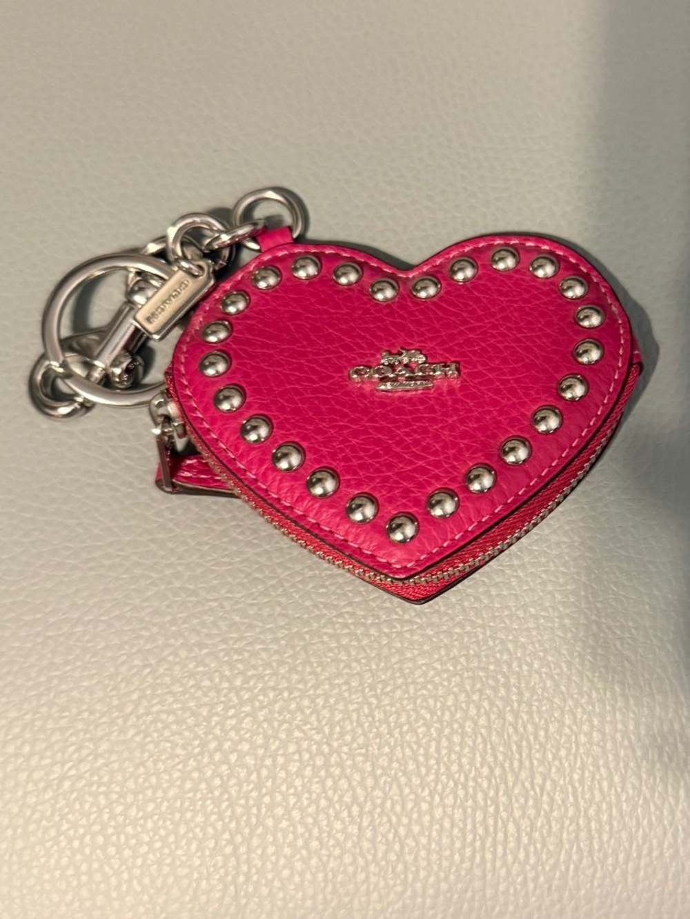 Coach Heart Charm with zipper